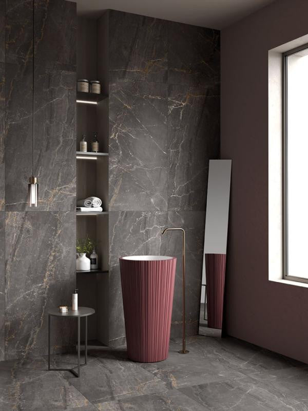 Charme Black 12x24 Matte Porcelain Floor and Wall Tile