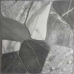Grey Rocks Textured Outdoor Ceramic Patio Tile 18x18