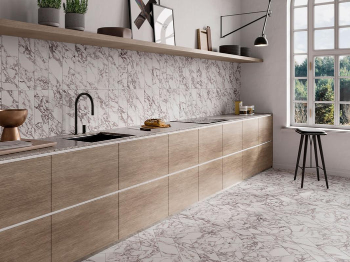 Calacatta Viola 6x18 Matte Marble Look Porcelain Tile 2