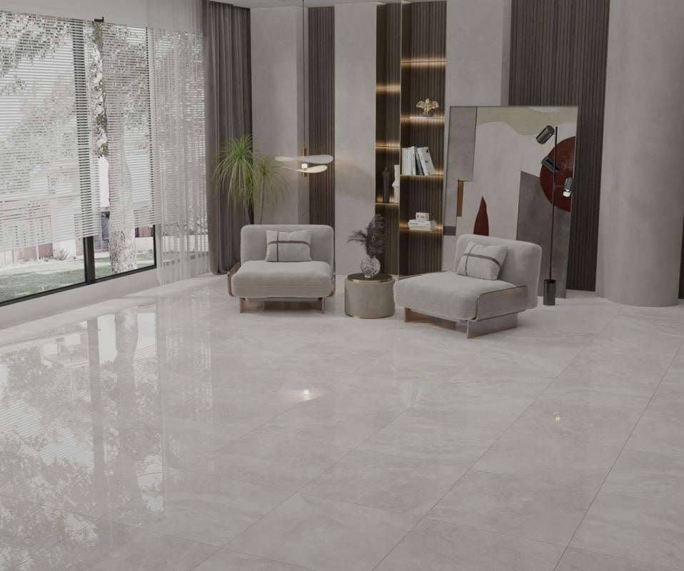 Izmir Cream Polished 12x24 Porcelain Tile
