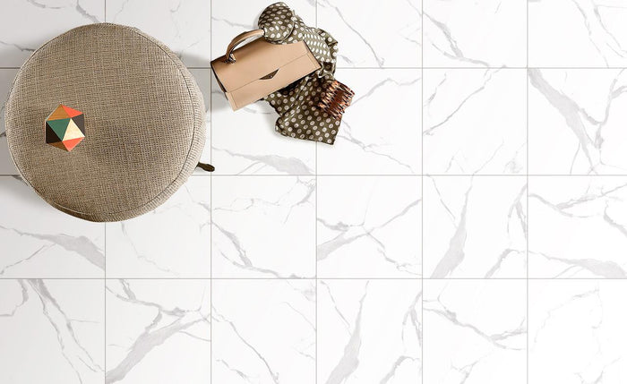 Carrara White 13x13 Matte Marble Look Porcelain Tile 2