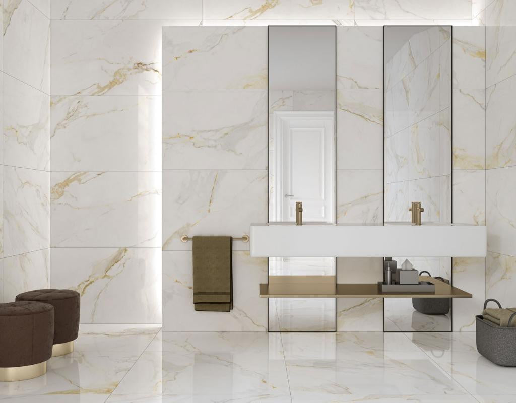 Marshall Gold 24x48 Polished Marble Look Porcelain Tile