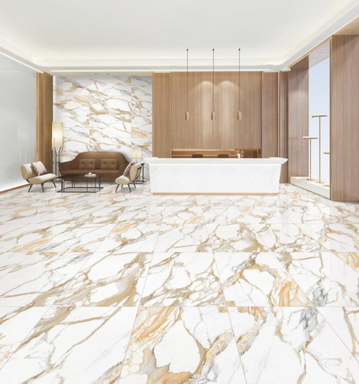 Azulejo de Porcelana Marmo Vivo Beige 24x48 Pulido con Apariencia de Mármol 2