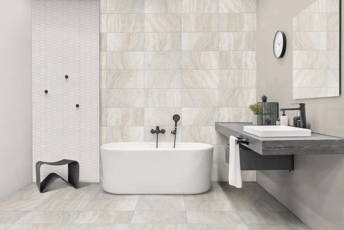 Roccia Di Roma Beige 12x24 Stone Look Porcelain Tile 2