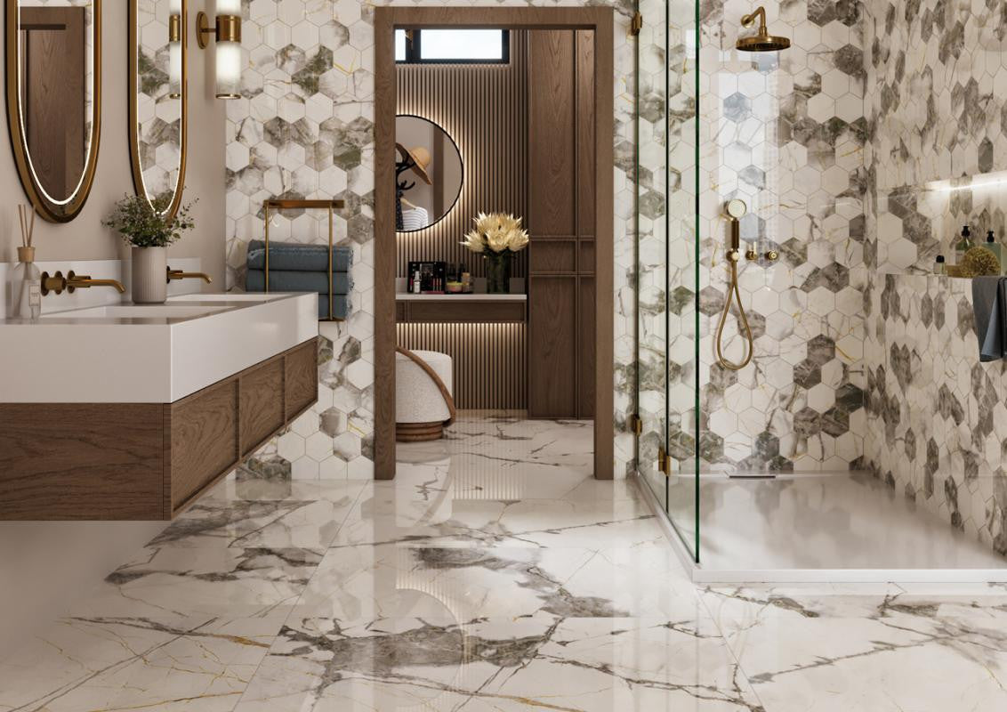 Pietra Marme de Milano Polished 12x24 Marble Look Porcelain Tile