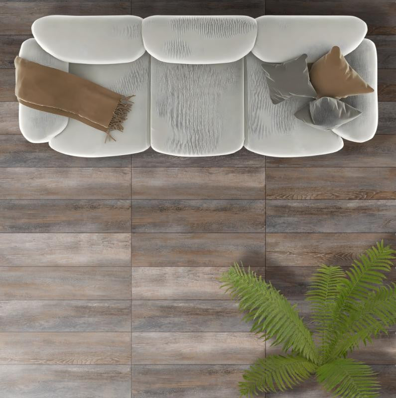 Lena Brown 8x36 Porcelain Plank Tile