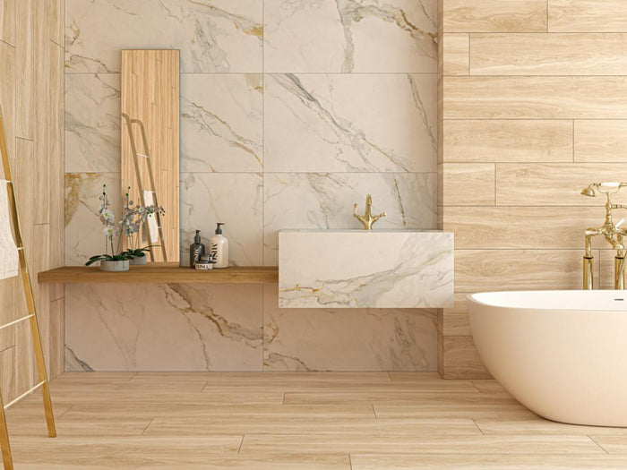 Azulejo de porcelana de aspecto de madera Helsinki Haya 8x48 4