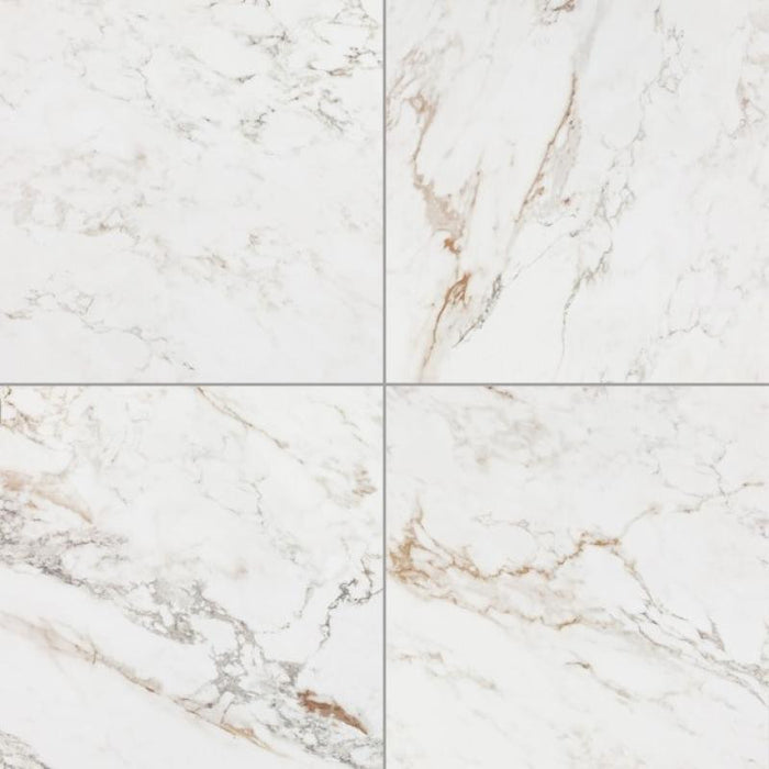 Calacatta Gem Polished 24x24 Marble Look Porcelain Tile 1