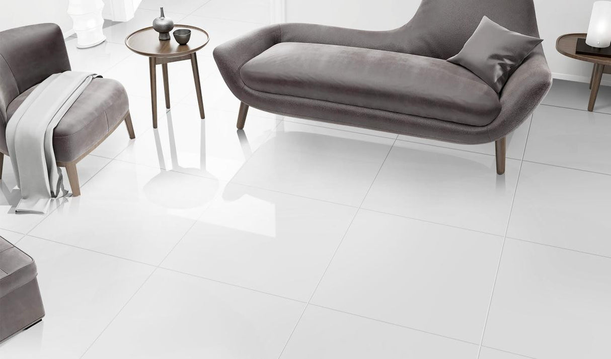 Alpine White III 12x24 Polished Porcelain Floor Tile