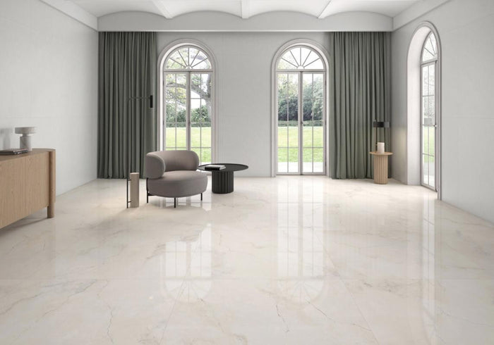 Creta Cream Polished 12x24 Porcelain Tile 2