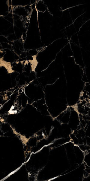 Nero Laurent 24x48 Polished Black Marble Look Porcelain Tile