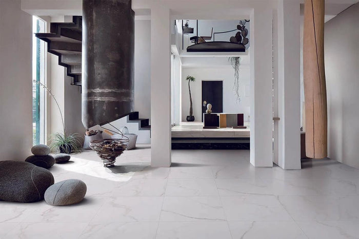 Marble Calacatta Polished 48x48 Marble Look Porcelain Tile 3
