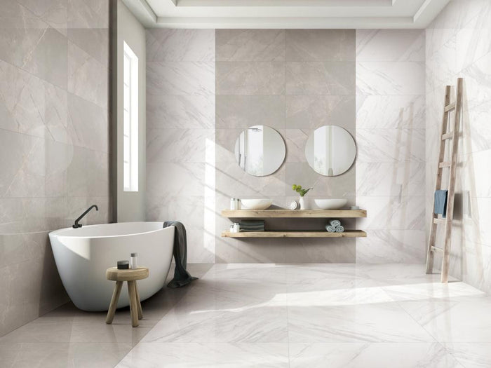 Delray Moon 12x24 Polished Marble Look Porcelain Tile 2