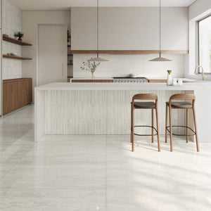 Aeterna Bianco 12x24 Polished Marble Look Porcelain Tile