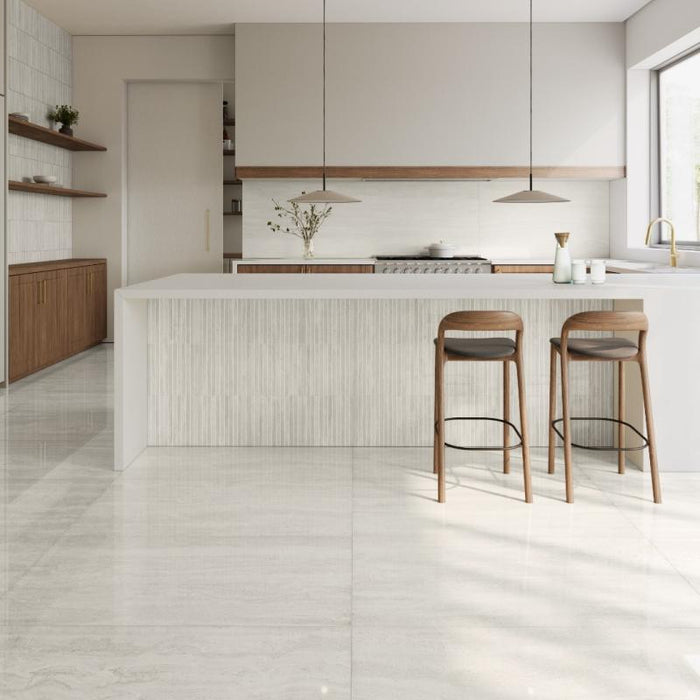 Aeterna Bianco 12x24 Polished Marble Look Porcelain Tile 3