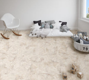 Rapolano Bone Polished 24x24 Travertine Look Porcelain Tile