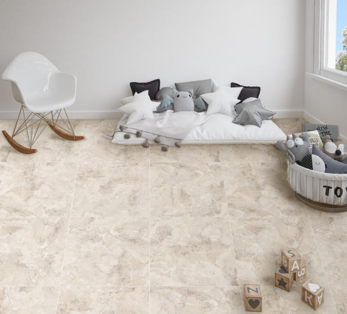 Rapolano Bone Polished 24x24 Travertine Look Porcelain Tile 2