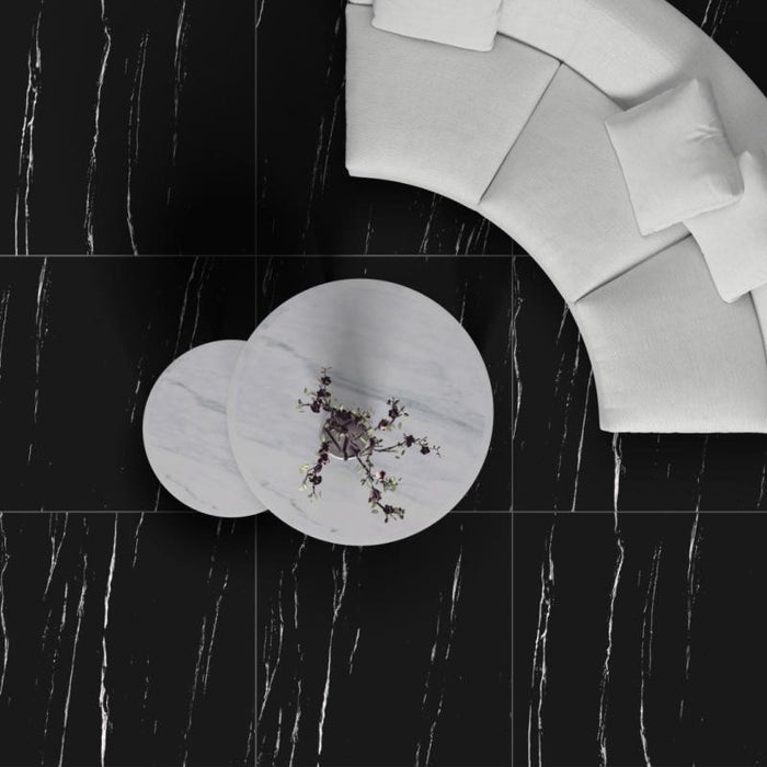 Cortina Black 24x24 Polished Porcelain Tile 2