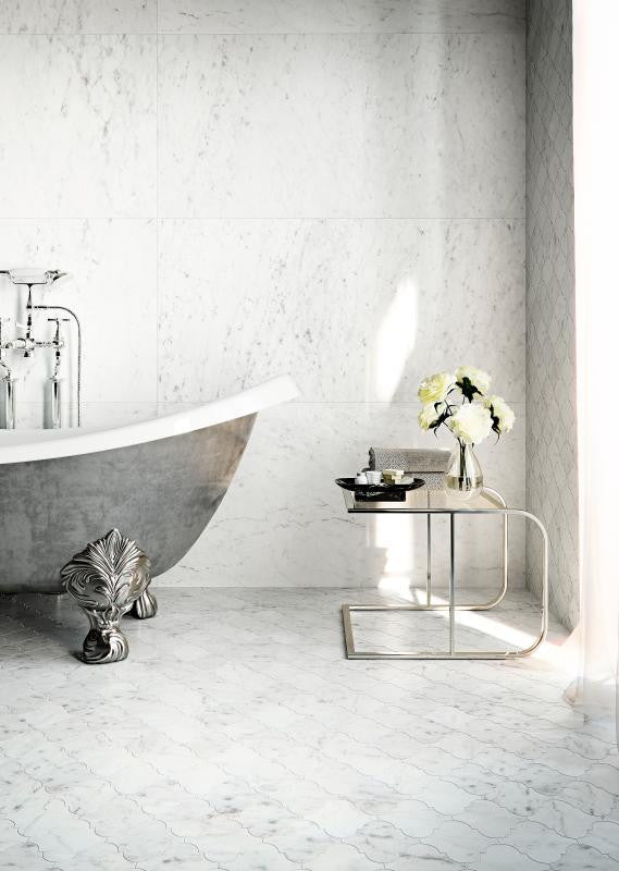 Marmorea Carrara 24x24 Polished Marble Look Porcelain Tile 4