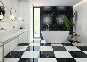 Marmorea Carrara 24x24 Polished Marble Look Porcelain Tile