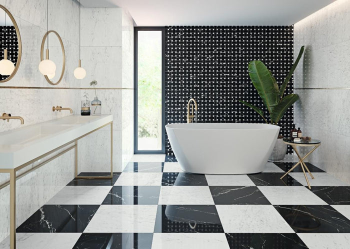 Marmorea Carrara 24x24 Polished Marble Look Porcelain Tile 5