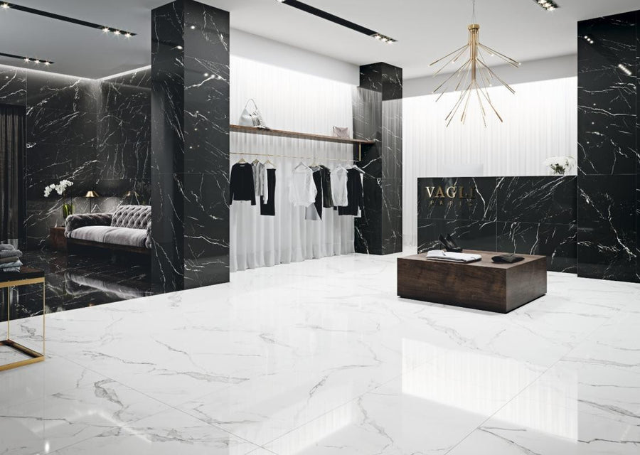 Marmorea Estatuario 24x24 Marble Look Porcelain Tile