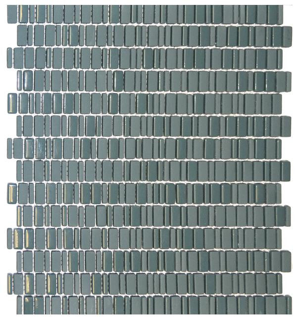 Teal Chiclets Glass Mosaic Tile 12x12 Sheet