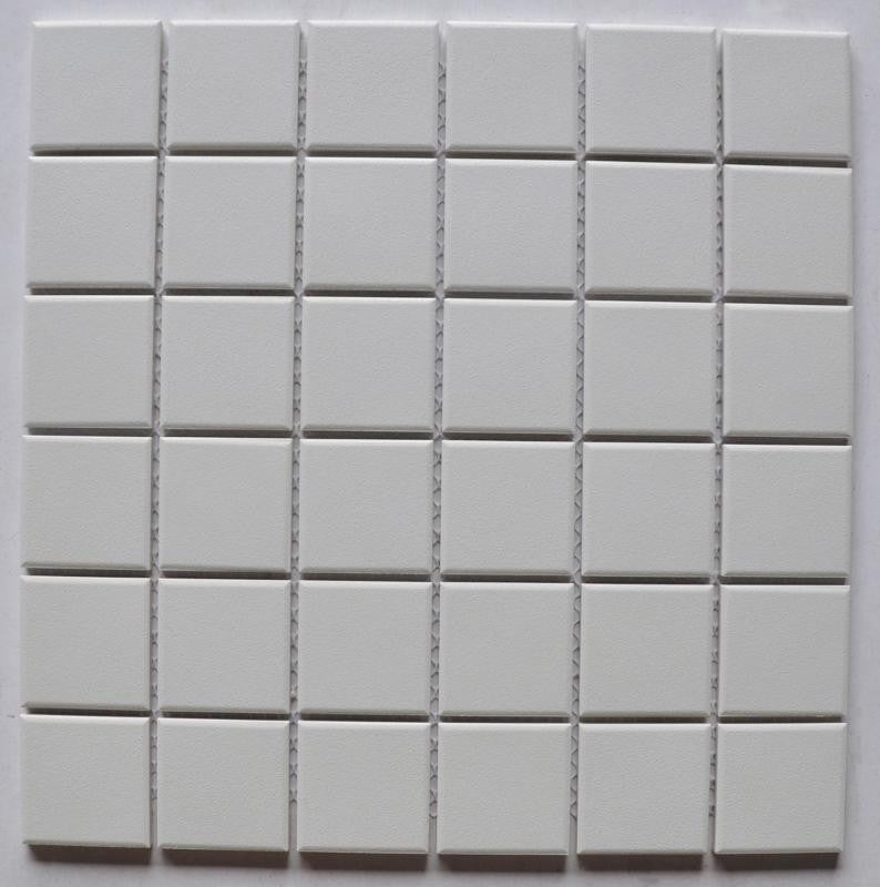 White Textured 2x2 Porcelain Mosaic Tile 12x12 Sheet