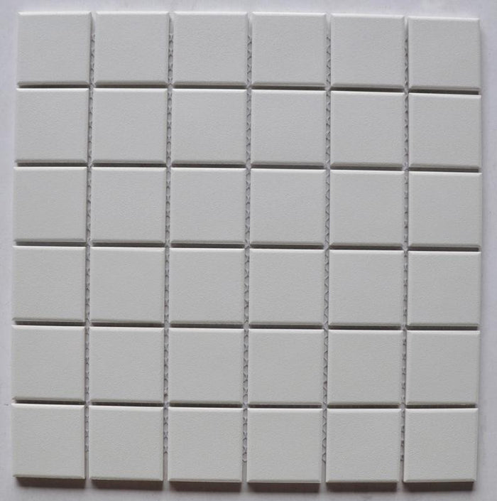 White Textured 2x2 Porcelain Mosaic Tile 12x12 Sheet 1