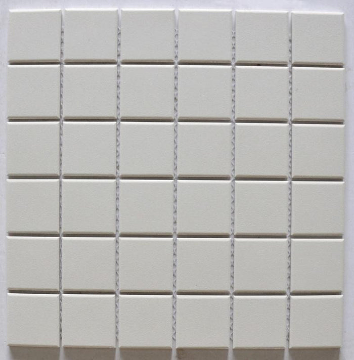 Cream 2x2 Porcelain Mosaic Tile 12x12 Sheet 1