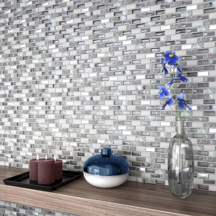 Nacar Stone and Glass Brick Mosaic Tile 12x12 Sheet 2