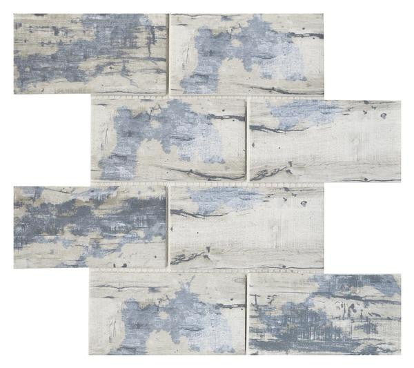 Bark Aspen 3x6 Glass Mosaic Tile 12x12 Sheet