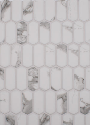 Grouted grey and white tile

