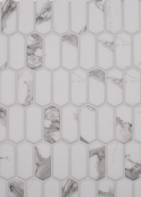 Grouted grey and white tile
