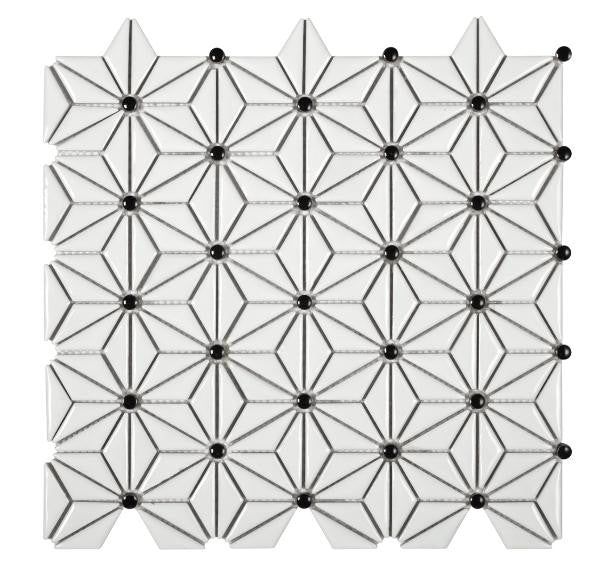 Tokyo White Ceramic Mosaic Tile 12x12 Sheet 1