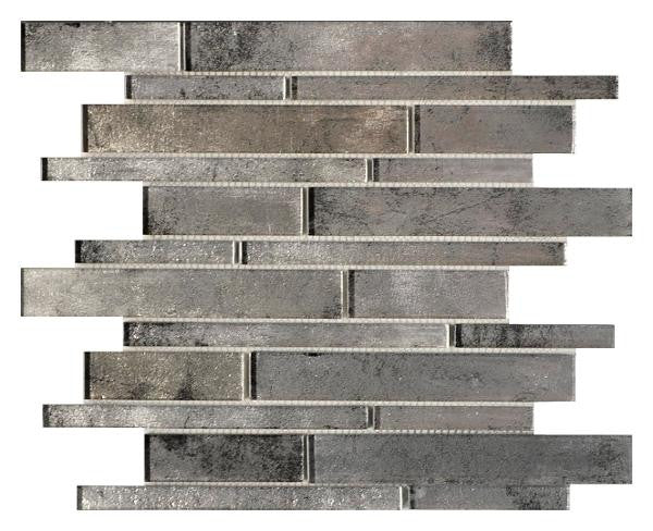 Silver Mirror Strips Glass Mosaic Tile 12x12 Sheet 1