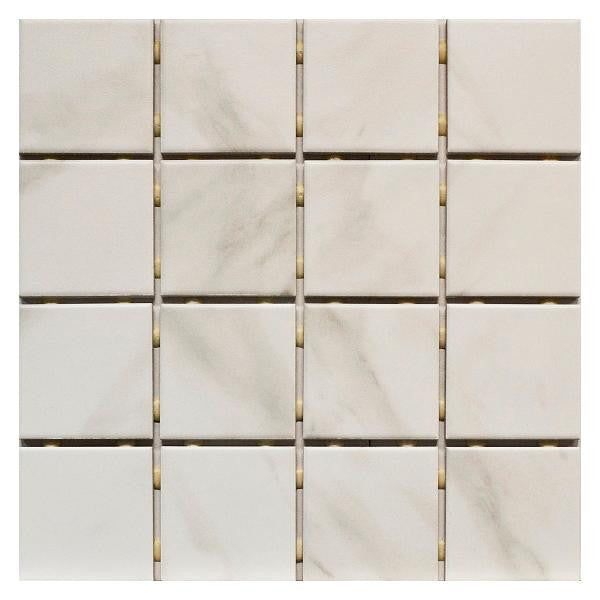 OMD-15595 Carrara 3x3 Ceramic Mosaic Tile 12x12 Sheet 1
