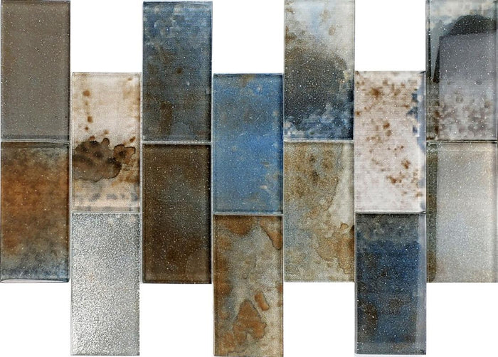 Metallic Oxide 3x6 Glass Mosaic Tile 12x12 Sheet 4
