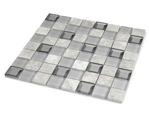 Keops Gris 2x2 Glass Mosaic Tile 12x12 Sheet