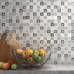 Keops Gris 2x2 Glass Mosaic Tile 12x12 Sheet
