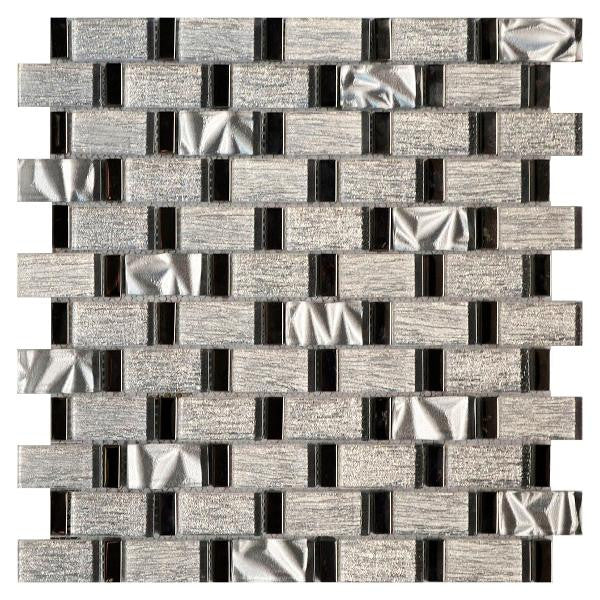 Glamour Linear Glass Mosaic Tile 12x12 Sheet