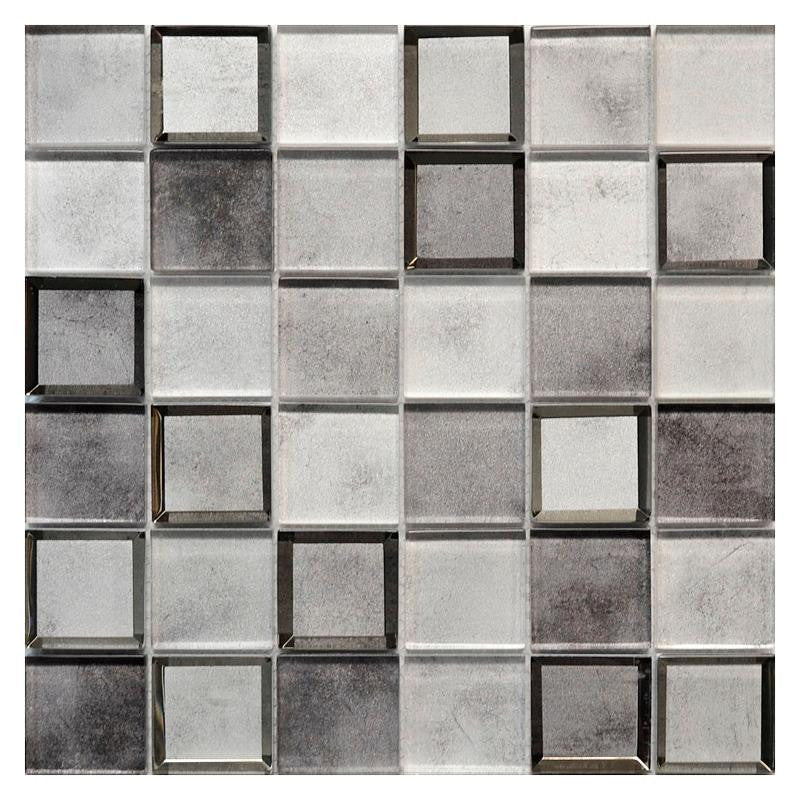 Clouds Grey 2x2 Glass Mosaic 12x12 Sheet