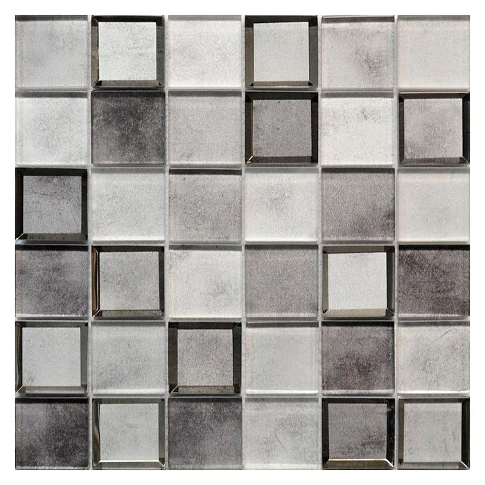 Clouds Grey 2x2 Glass Mosaic 12x12 Sheet 1