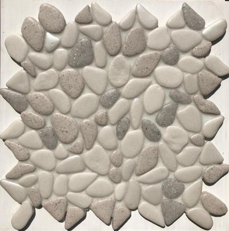 Liquid Rocks Fresh Water Pearl 12x12 Glass Pebble Mosaic Tile