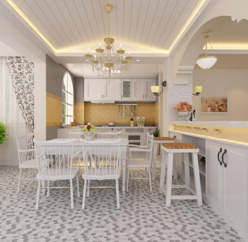 Grey Blend 2" Hex Matte Porcelain Mosaic Tile 10x12 Sheet