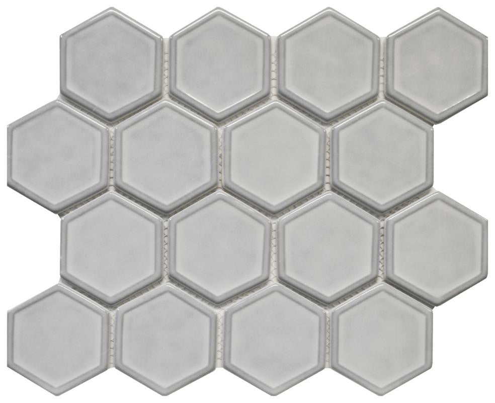 Fog Mist Dimension Hex Glass Mosaic Tile 12x12 Sheet
