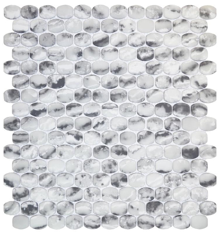 Grey Barrel Glass Mosaic Tile 12x12 Sheet 1