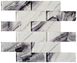Panda 2x6 Glass Mosaic Tile