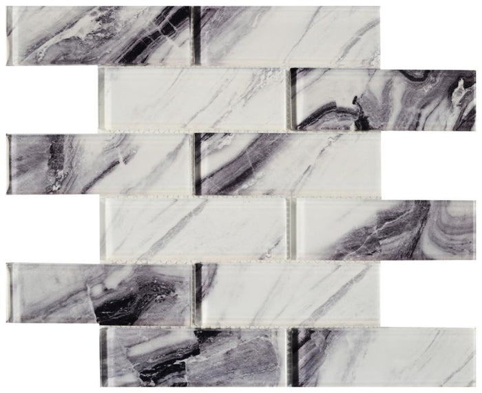Panda 2x6 Glass Mosaic Tile 2