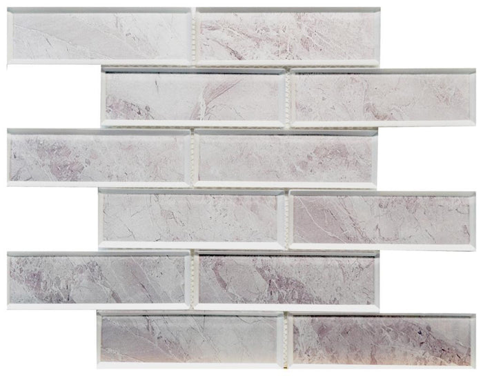 Pewter 2x6 Glass Mosaic Tile 12x12 1